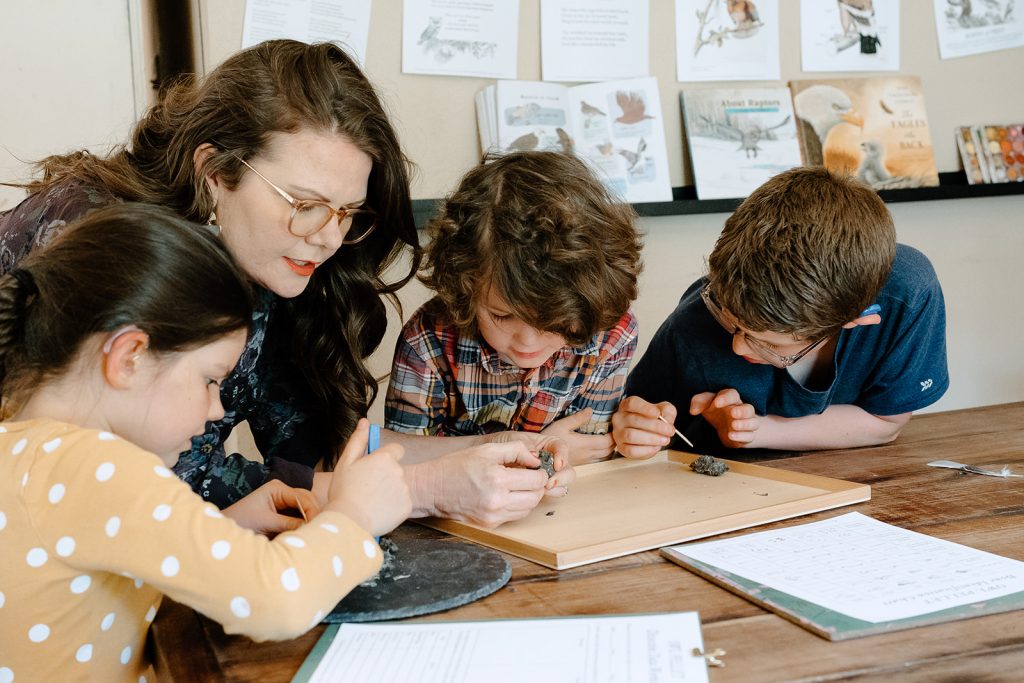 Family homeschooling together